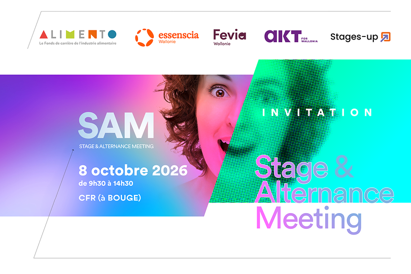 Annonce colorée pour une réunion sur le stage et l'alternance prévue le 8 octobre 2026 à Bouge avec plusieurs logos d'organisations partenaires en haut.

Description générée par IA